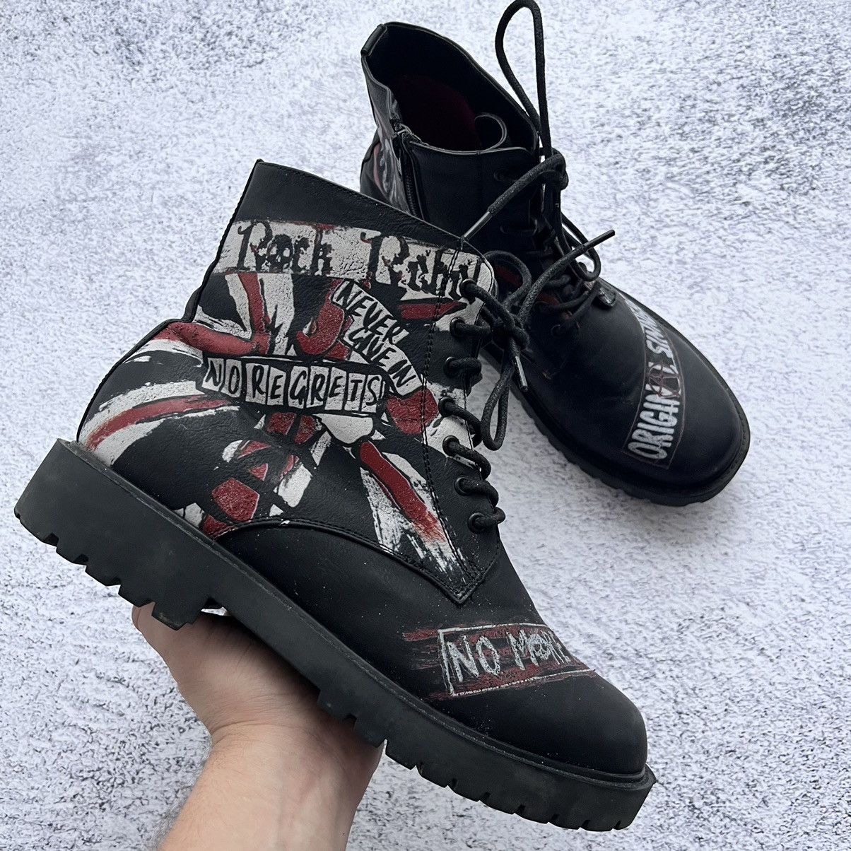 Vintage Rock Rebel eco leather black boots Size US 8.5 / EU 41-42 - 1 Thumbnail