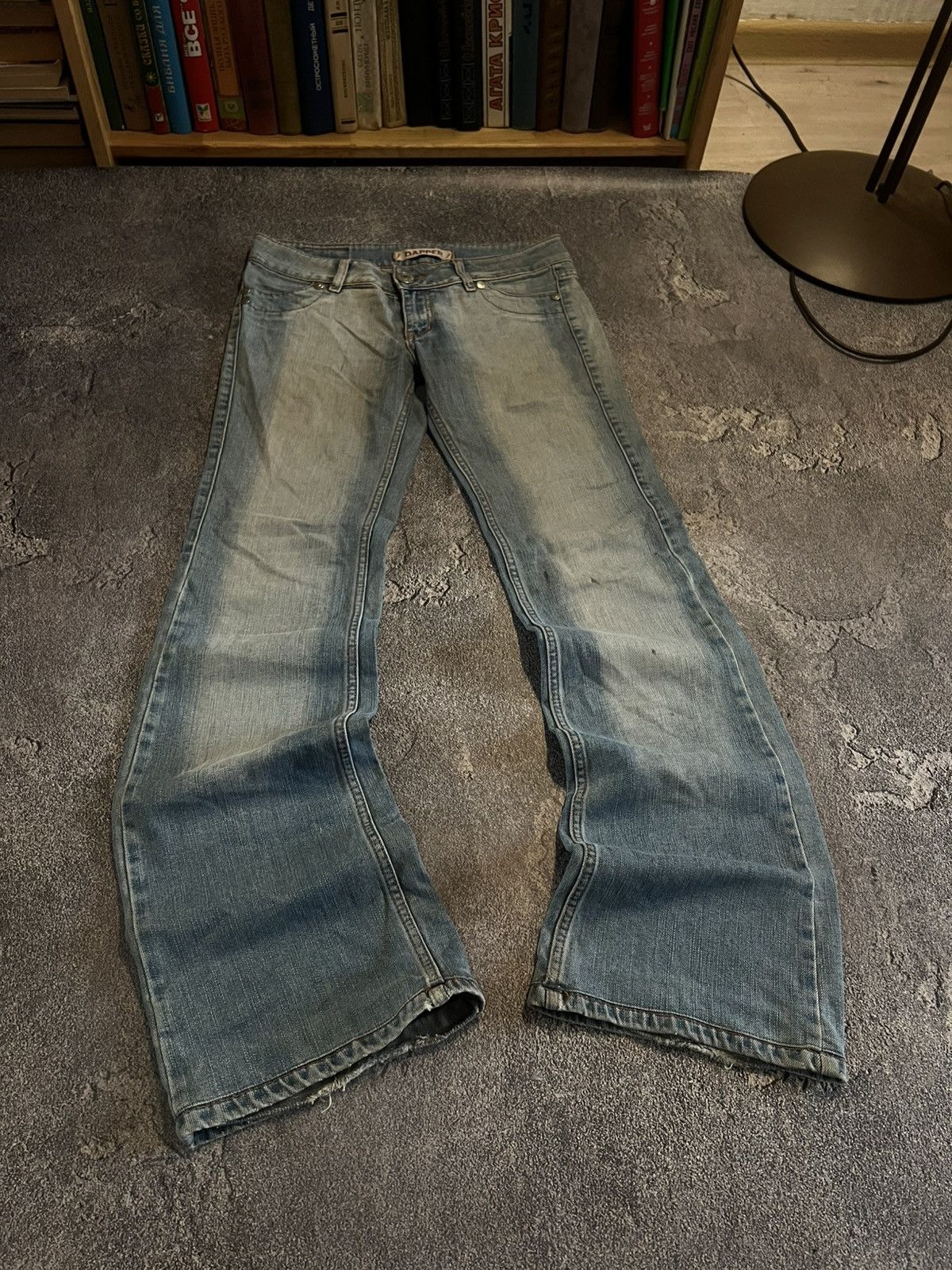 Japanese Brand Glamour Y2K Distressed Jeans / Number Nine Style Gothic Vibe Size US 31 - 1 Thumbnail