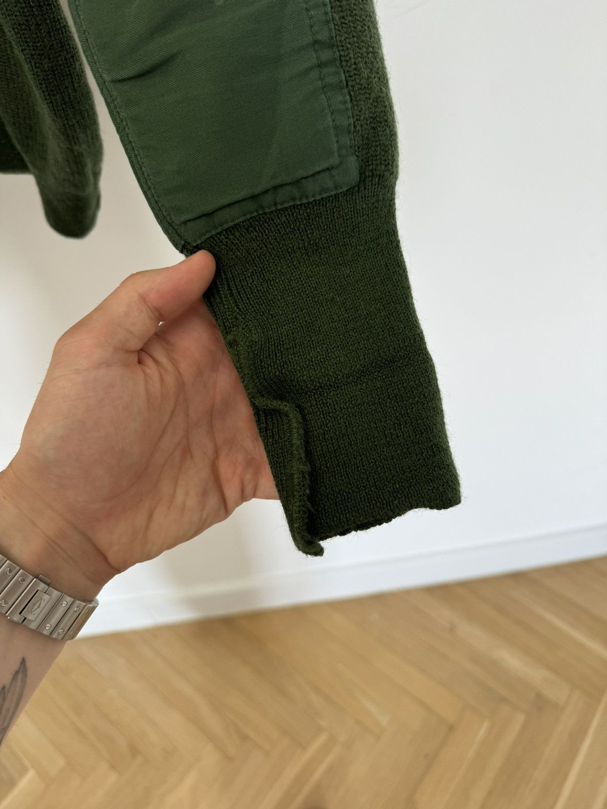 Vintage Avant Garde Polizei Knit Sweater German Police Wool Green Size US M / EU 48-50 / 2 - 6 Thumbnail