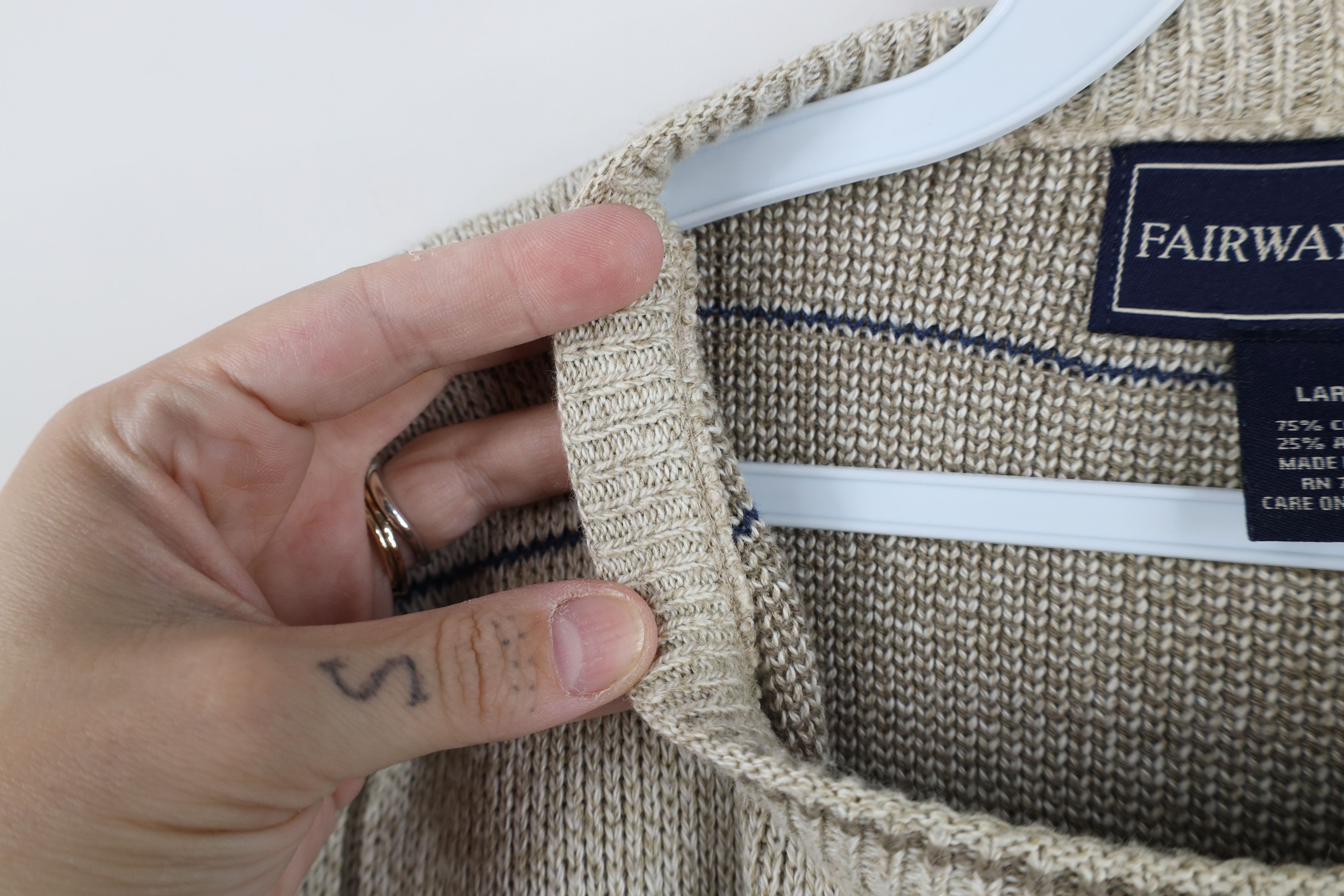 Vintage Vintage 90s Streetwear Ribbed Knit Golf Crewneck Sweater USA Size US L / EU 52-54 / 3 - 7 Thumbnail