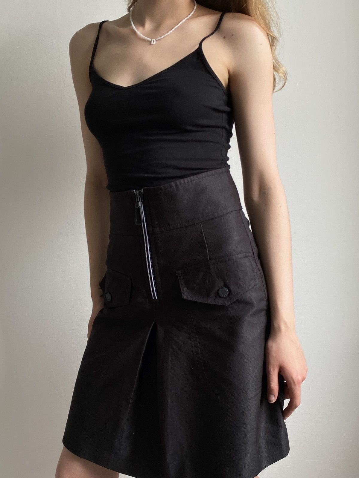 Sandro SANDRO PARIS WOMEN BLACK A-LINE SKIRT BLACK ZIP SIZE S Size 27" / US 4 / IT 40 - 2 Thumbnail