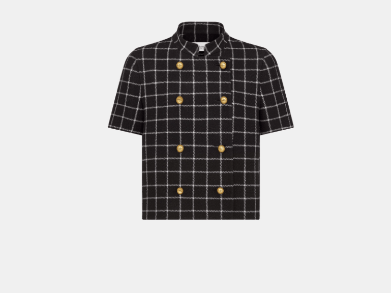 Dior o1w1db11225 450V55 Short-Sleeved Jacket in Black/White Size L / US 10 / IT 46 - 1 Thumbnail