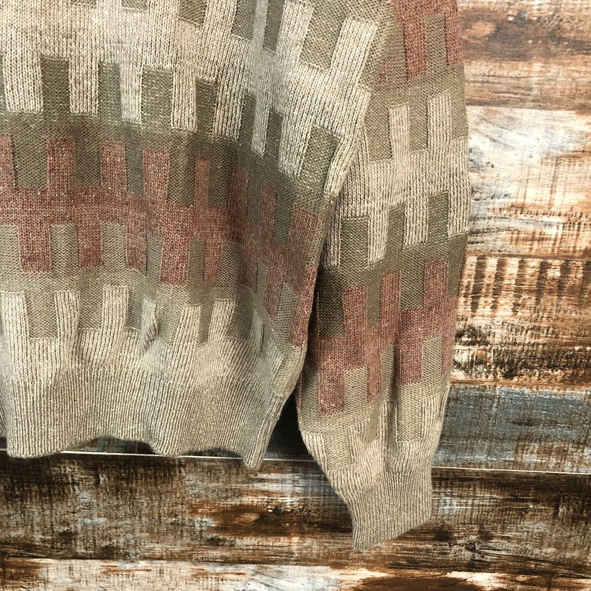 Homespun Knitwear × Japanese Brand DL Rovello made in japan checkered Brown Knitwear #C171 Size US L / EU 52-54 / 3 - 8 Thumbnail