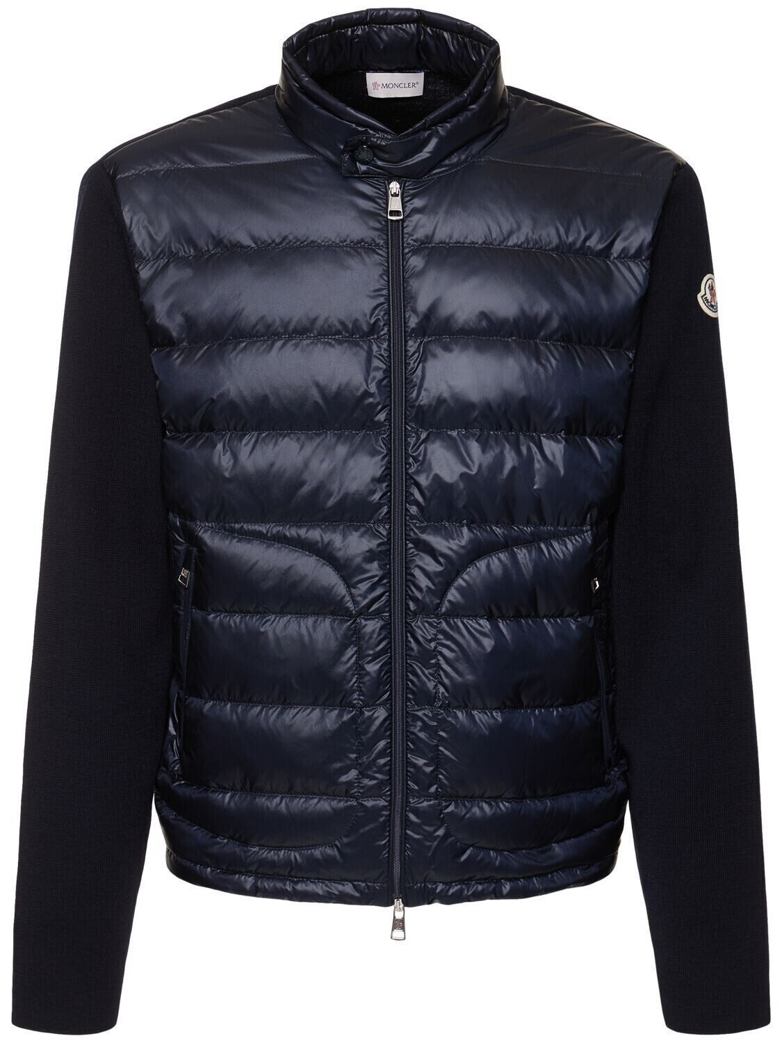 MONCLER $1340 Men's Blue Wool Down Cardigan New M