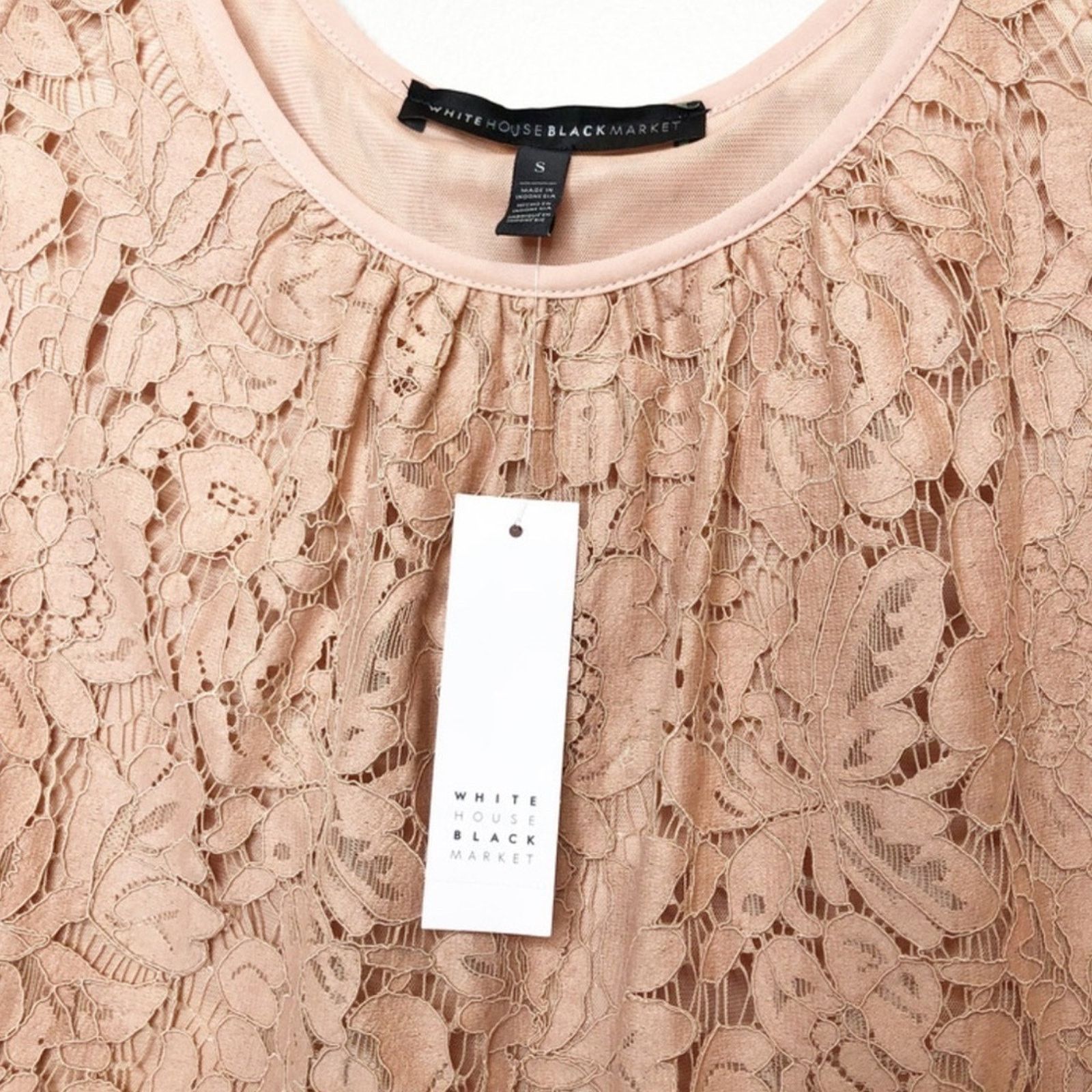 White House Black Market New with Tag White House Black Market Lace Blush Blouse Size S / US 4 / IT 40 - 6 Thumbnail