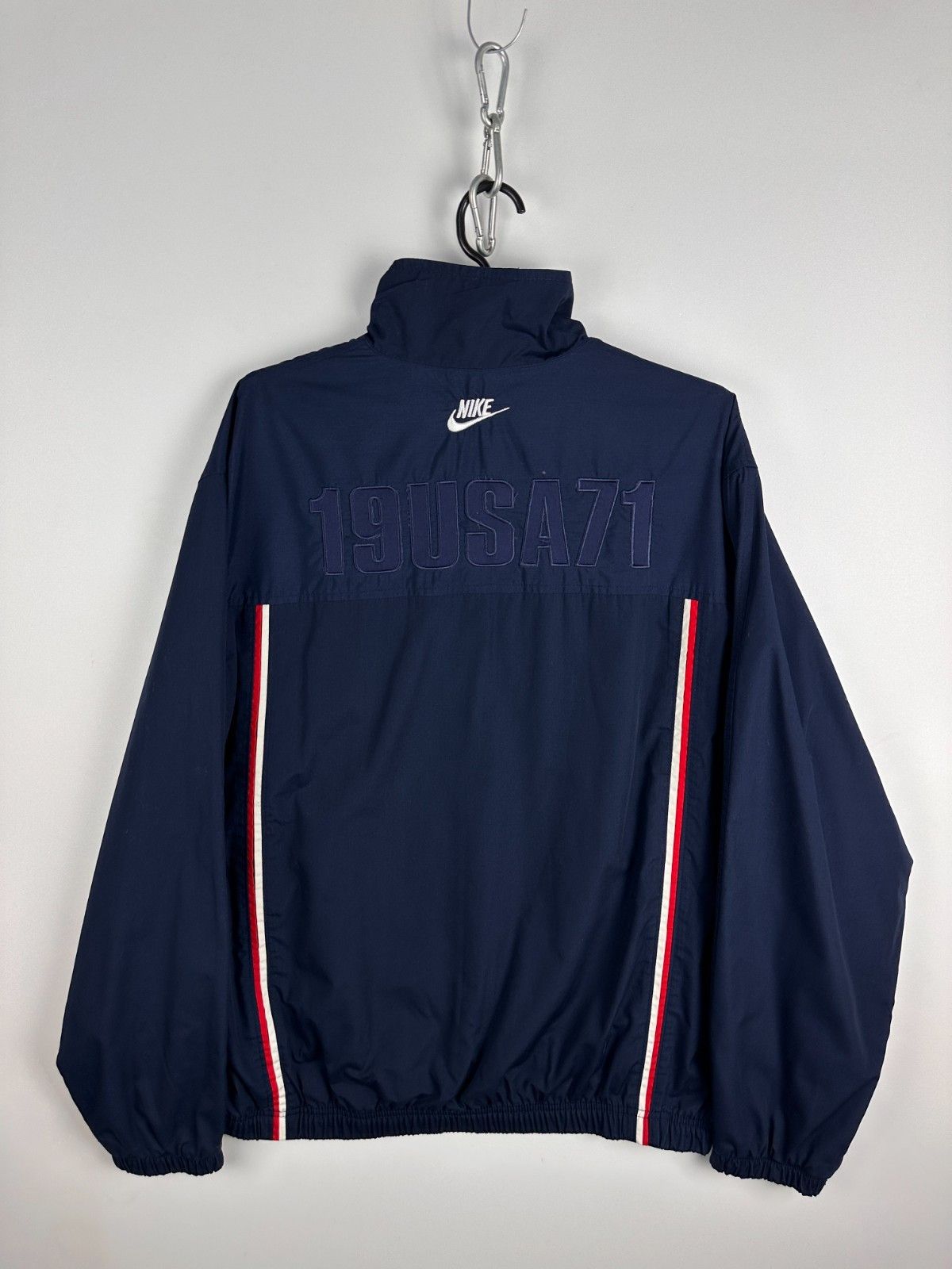 Nike 1971 Vintage USA Retro Nike Track Jacket Navy Mens Size L Size US L / EU 52-54 / 3 - 1 Thumbnail