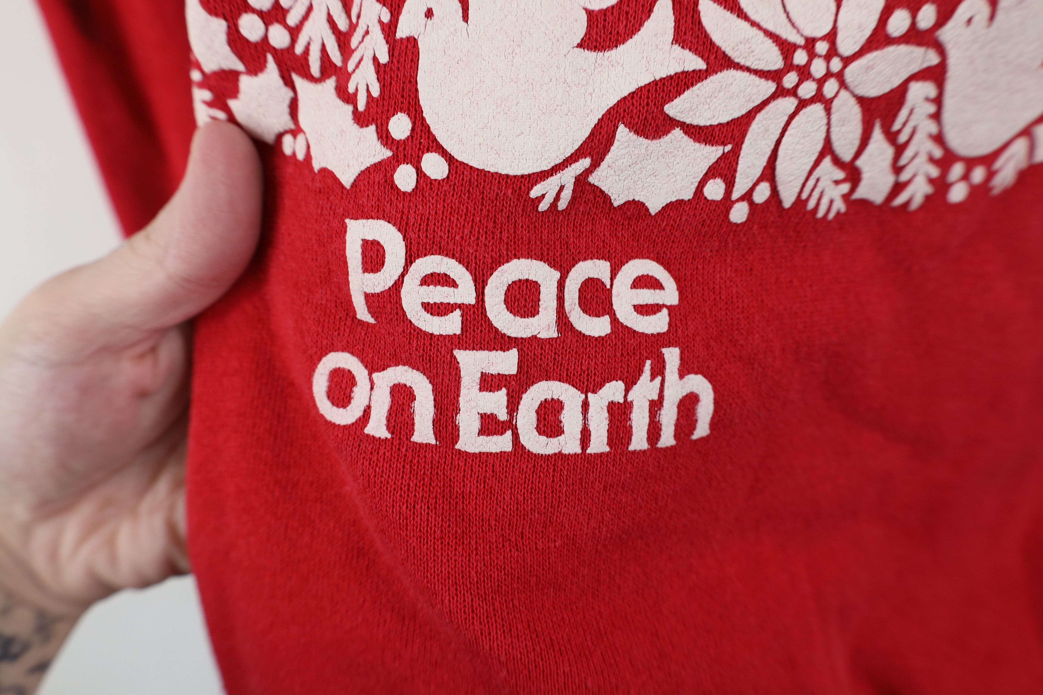 Vintage Vintage 90s Streetwear Peace On Earth Sweatshirt USA Size XXL / US 16-18 / IT 52-54 - 5 Thumbnail