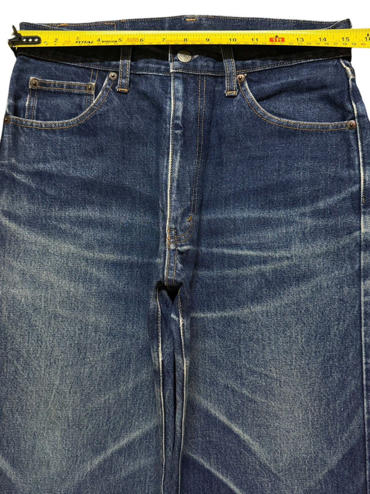 Sugar Cane Vintage 90s Japanese Brand Faded Wash Whisker Wide Leg Jeans Size US 30 / EU 46 - 8 Thumbnail