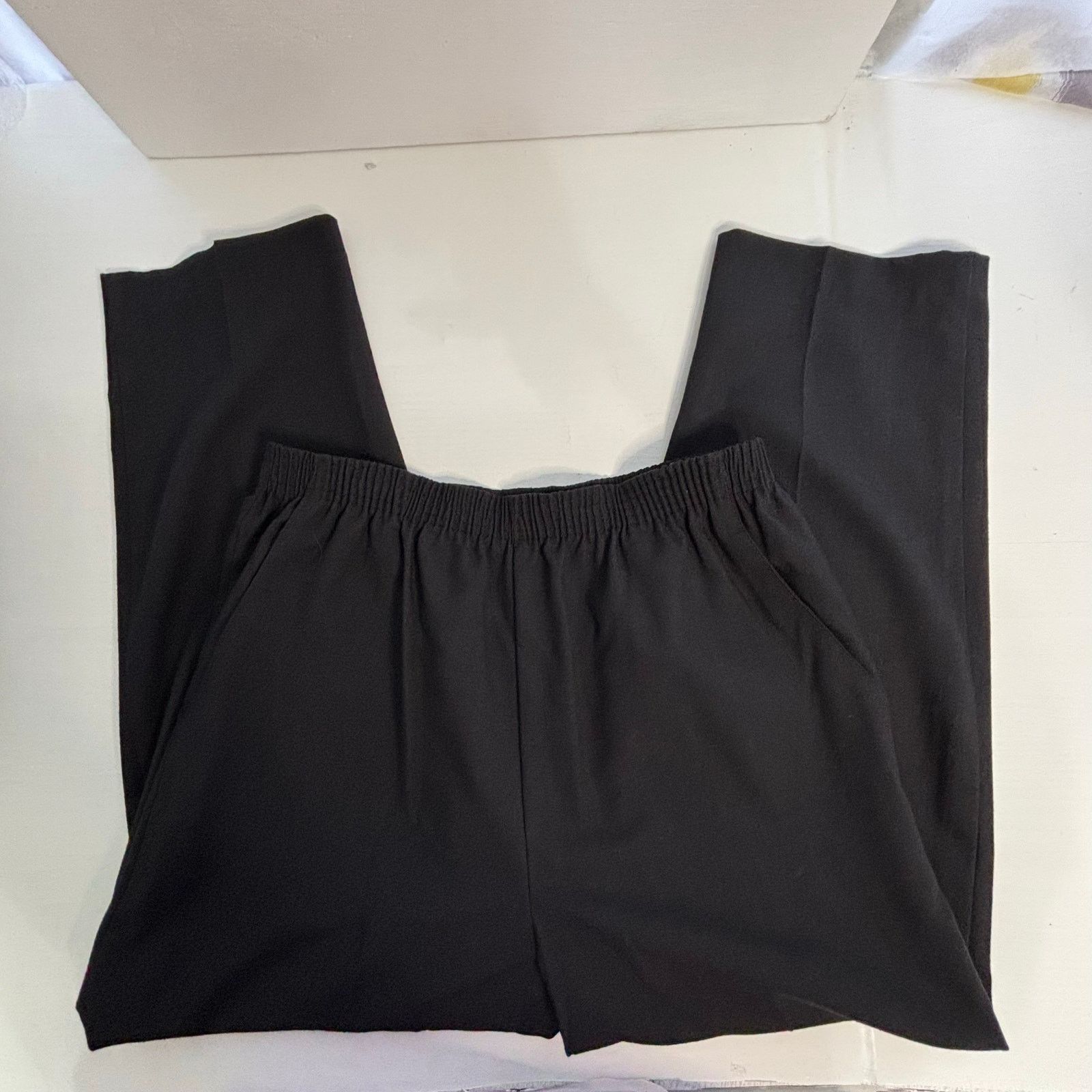 Other Briggs New York Black Pull-On Pants Size 14 Elastic Waist Size 36" / US 14 / IT 50 - 2 Thumbnail