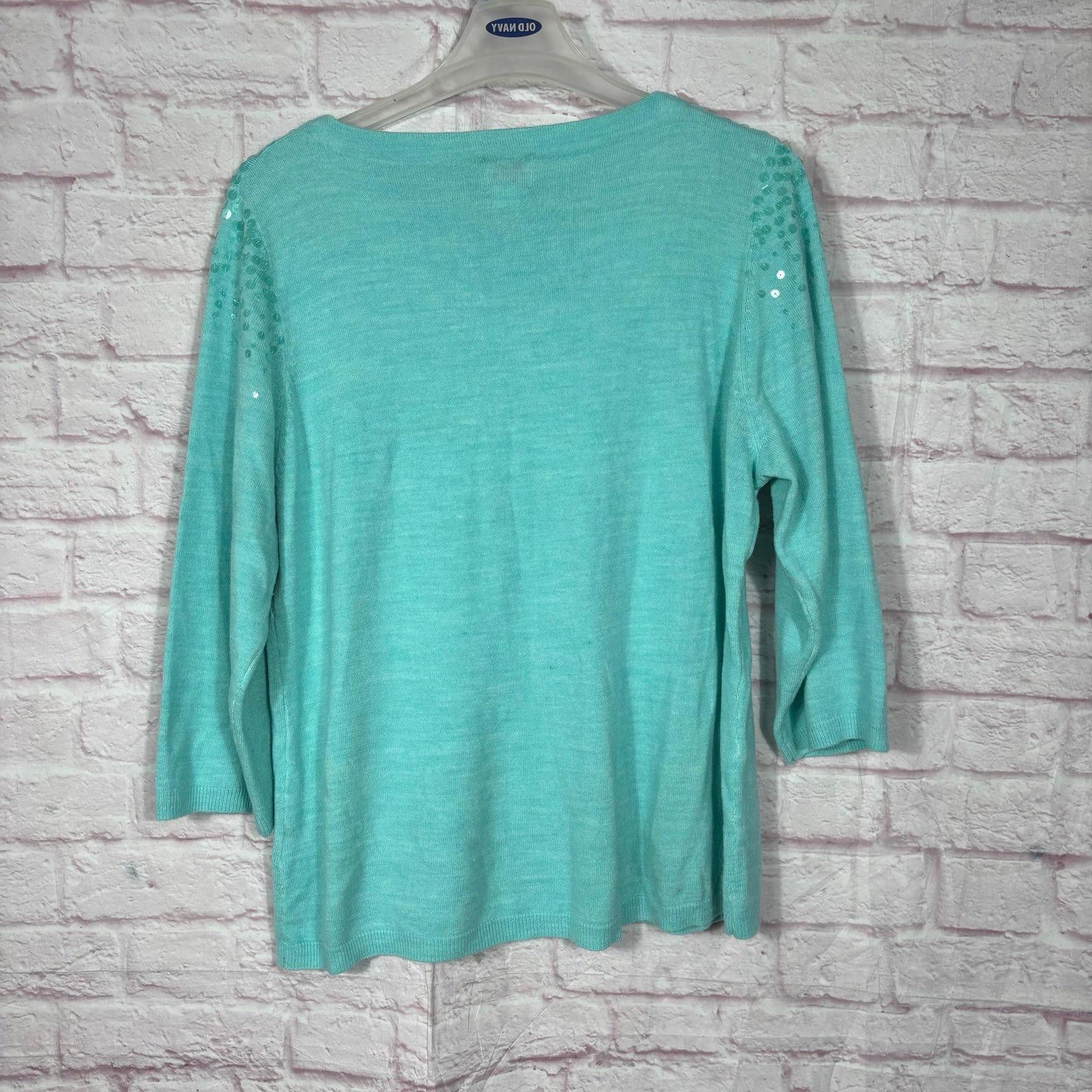 Other Ruby Rd. Women's Sequin Embellished Sweater Size 2X Size XXL / US 16-18 / IT 52-54 - 6 Thumbnail