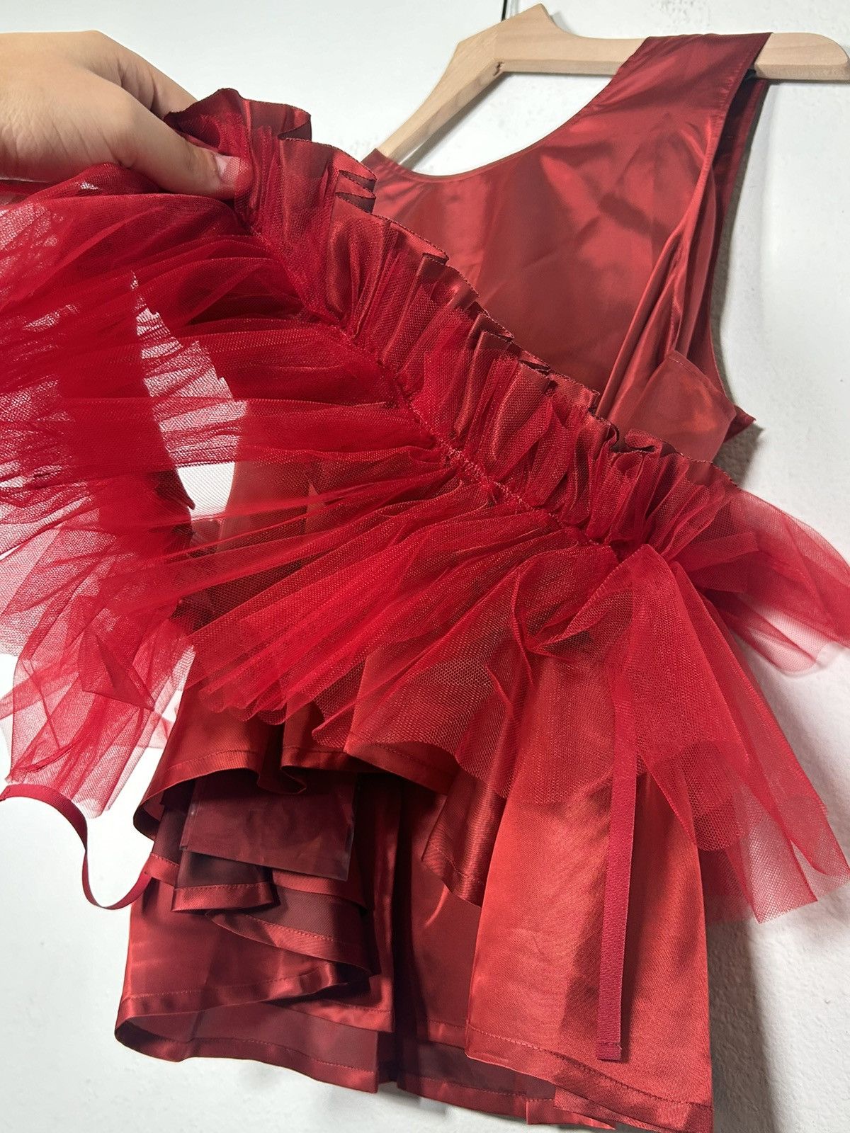Noir Kei Ninomiya NWT! FW20 Satin Ruffle Tulle Blouse Size L / US 10 / IT 46 - 5 Thumbnail