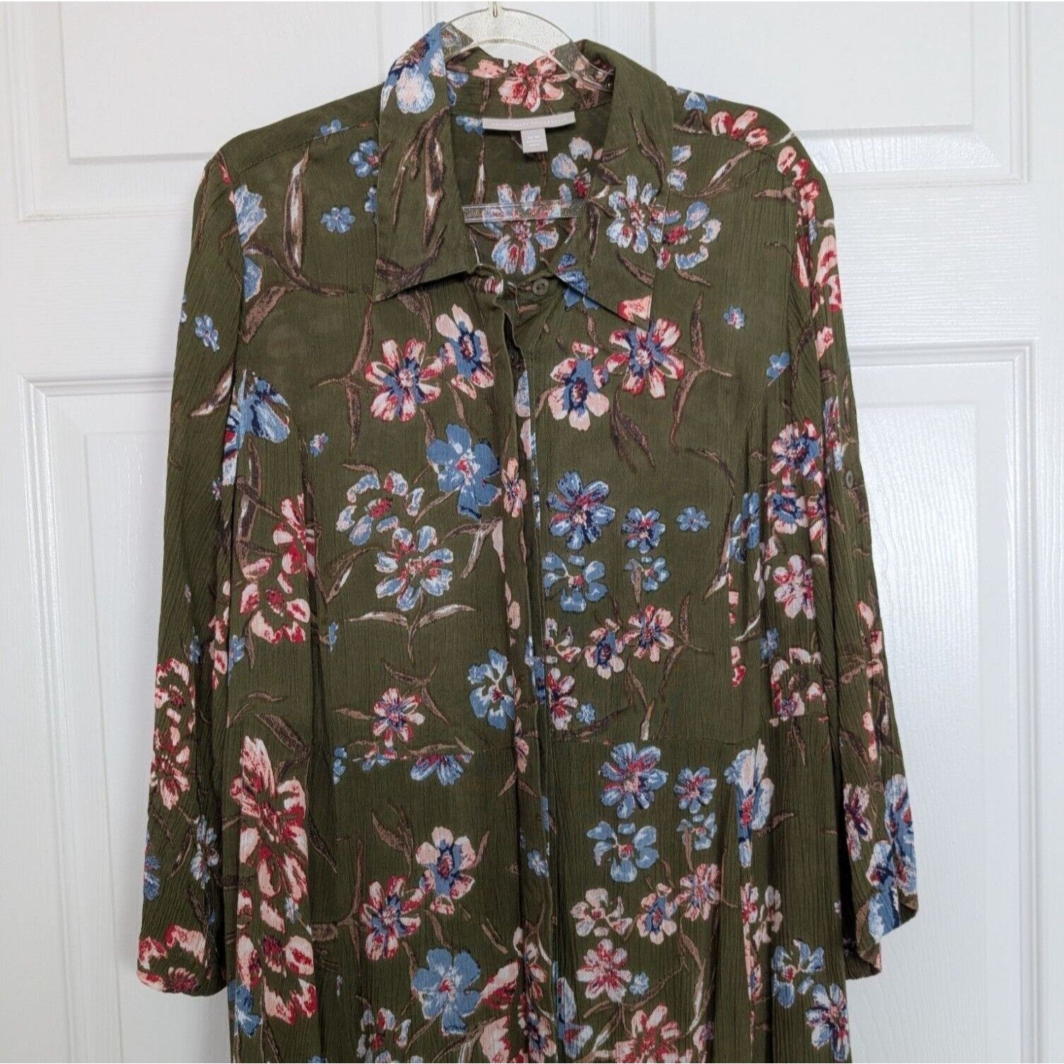 Designer Woman Within Floral Maxi Dress Womens Size 14W Green Size XL / US 12-14 / IT 48-50 - 2 Thumbnail