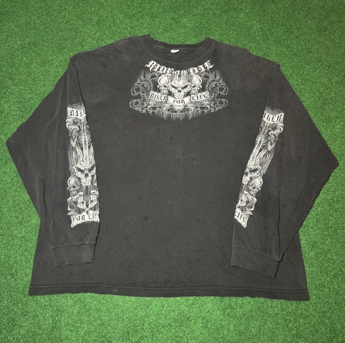 Harley Davidson × JNCO × Vintage Y2K Jnco Style Skater Grunge Skull Biker Flame T Shirt Size US XXL / EU 58 / 5 - 3 Thumbnail