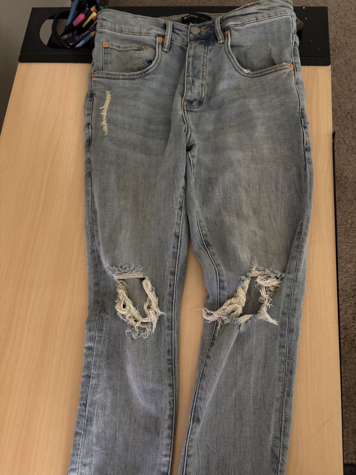 Purple Brand Purple Light blue Skinny ripped jeans Size US 29 - 4 Thumbnail