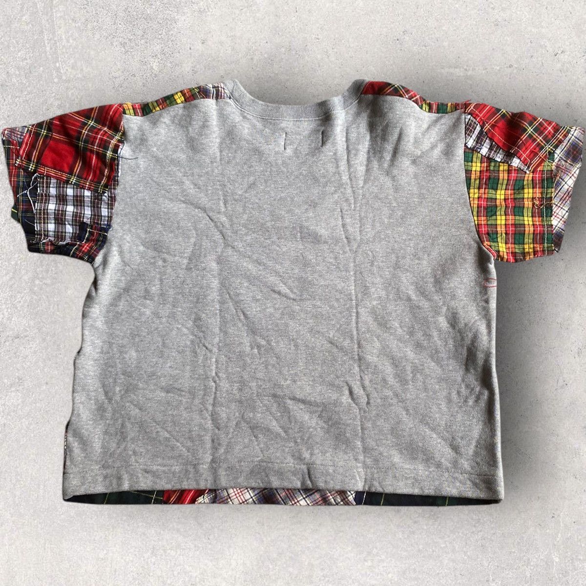Nozomi Ishiguro 2014 Plaids Patchwork Short Sleeve Crop Sweatshirt Size US L / EU 52-54 / 3 - 5 Thumbnail