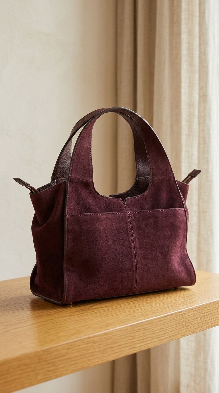 Vince Camuto Vince Camuto Burgundy Leather Satchel Bag Classic Size ONE SIZE - 1 Thumbnail