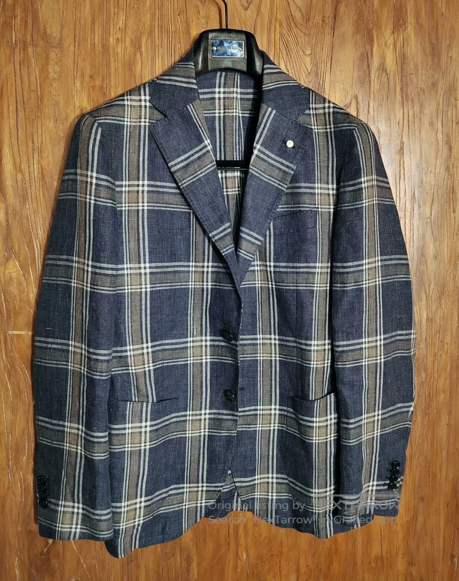 L.B.M. 1911 Luigi Bianchi Mantova Check Blazer. Size US L / EU 52-54 / 3 - 1 Thumbnail