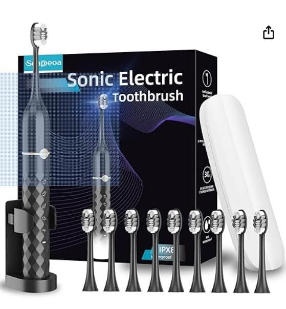 NBDN Nobrandedon Electric Toothbrush Set, 10 Heads, Travel case, 2-MinTimer Size ONE SIZE - 1 Thumbnail