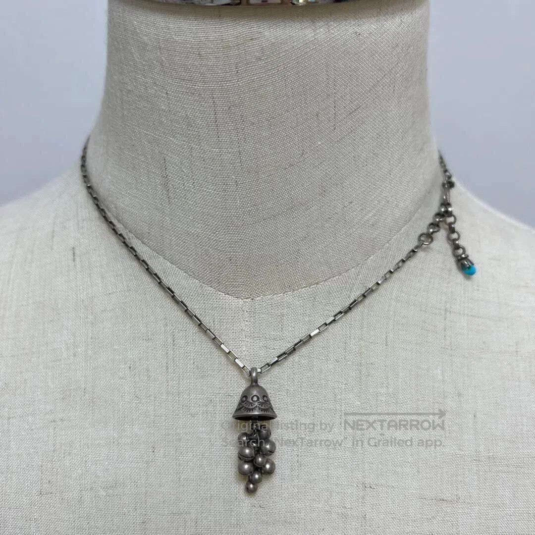 Japanese Brand Silver Bell Turquoise Necklace. Size ONE SIZE - 1 Thumbnail