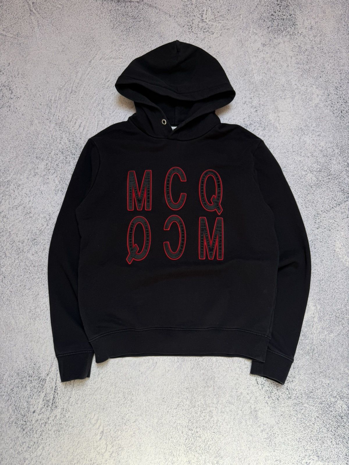 Alexander McQueen Alexander McQueen McQ Big Logo Black Distressed Hoodie Black Size US M / EU 48-50 / 2 - 1 Thumbnail