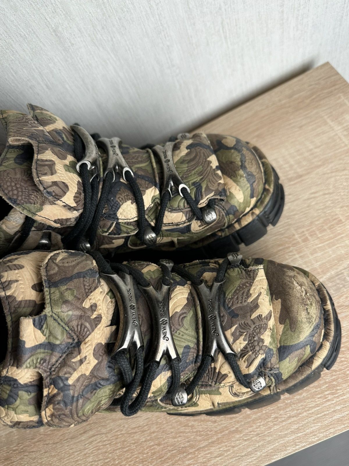 New Rock New Rock Camo Platform Boots - Rare Size US 9 / IT 39 - 9 Thumbnail