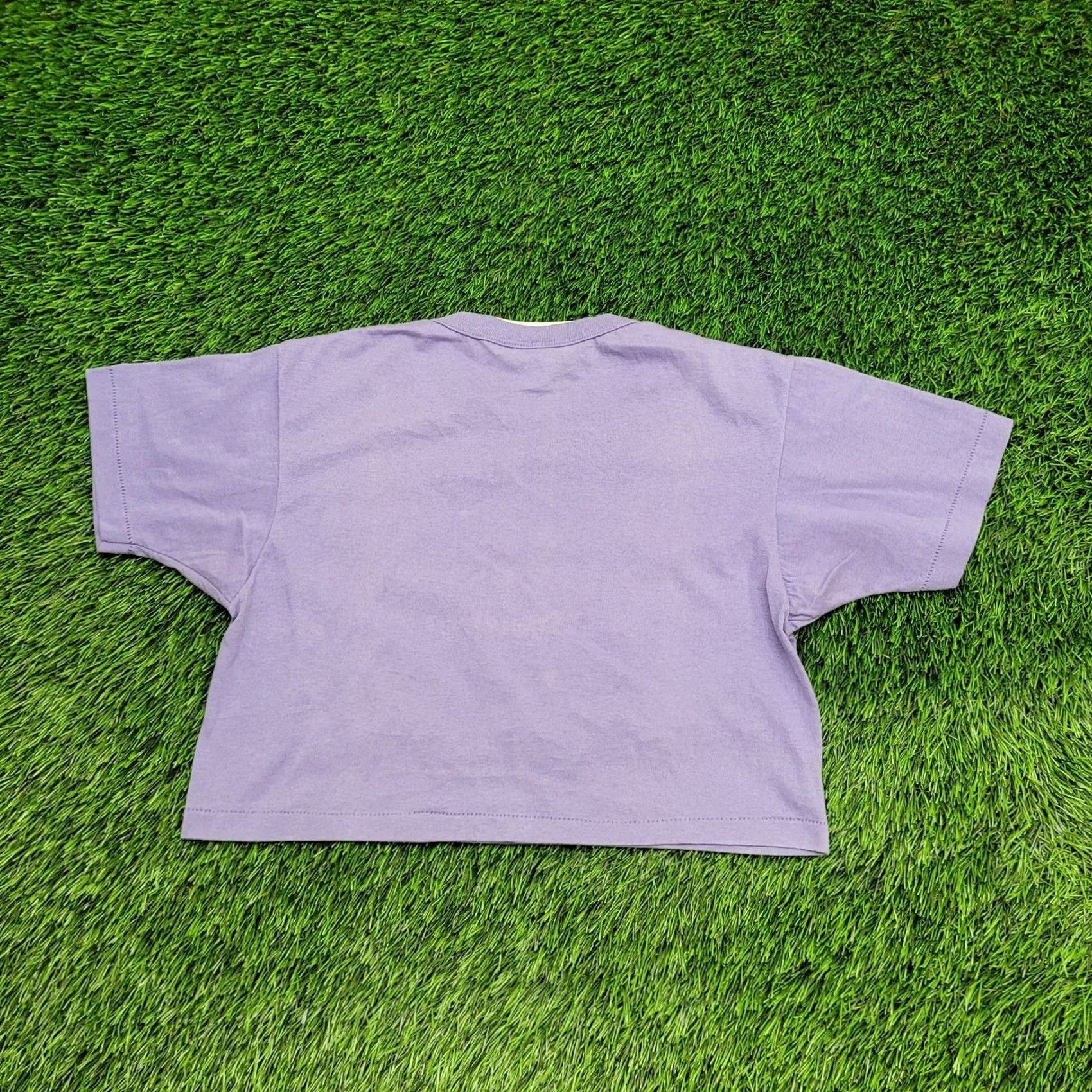 Vintage VINTAGE MOD Crop-Top Shirt Womens Small 18x15 USA Spruce Purple 80s 90s Retro Cropped Short Sleeve Size S / US 4 / IT 40 - 3 Thumbnail