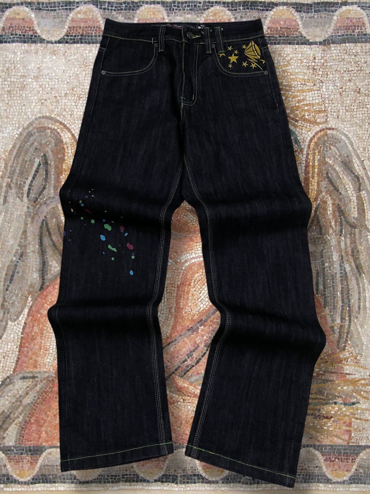 Beauty Beast Vintage Og Japan Designer Streetweae Double D Splash Denim Size US 28 / EU 44 - 1 Thumbnail
