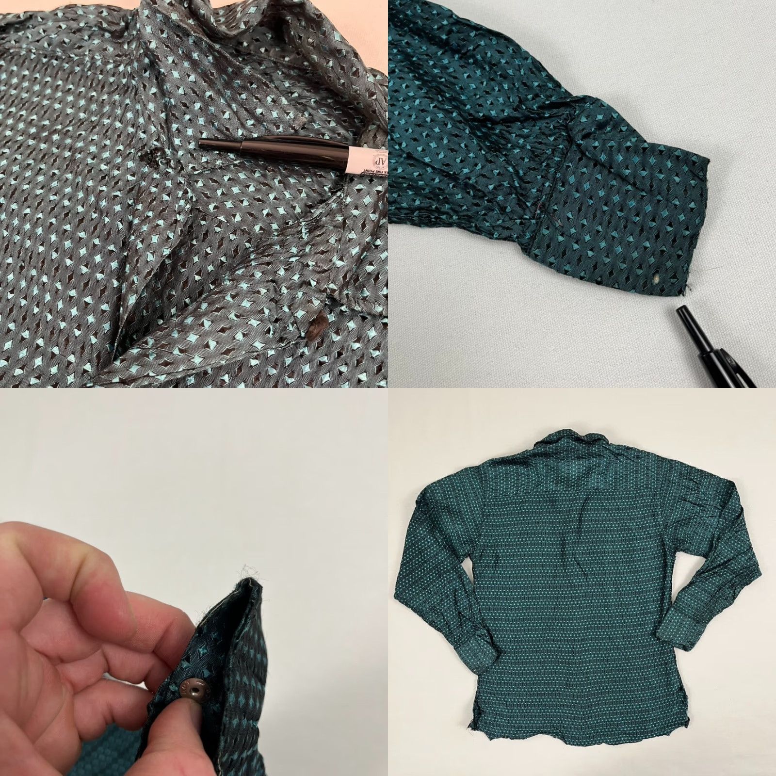 Vintage VINTAGE Mustang Shirt Womens Small Long Tail Green Pearl Snap Western Cowgirl 80s Size S / US 4 / IT 40 - 8 Thumbnail
