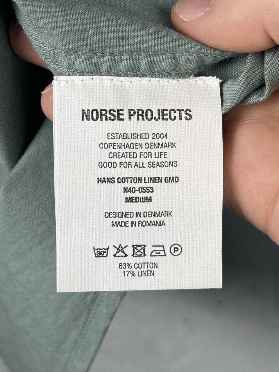 Norse Projects Norce Project Linen Mint Casual Long Sleeve Shirts Size US M / EU 48-50 / 2 - 4 Thumbnail
