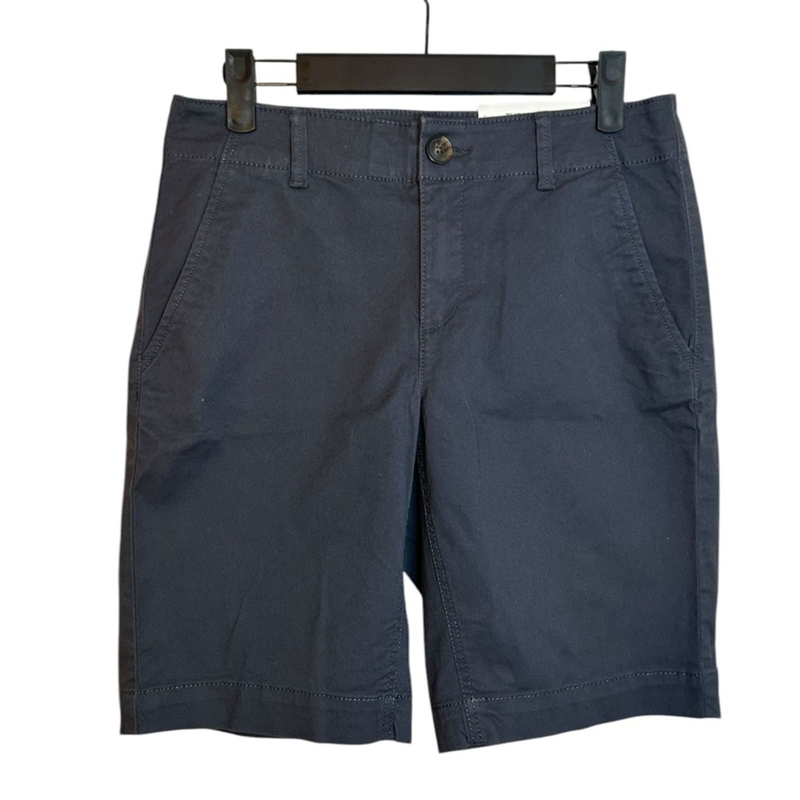 Loft Nwt Loft Dark Gray Washed Twill Bermuda Shorts Size 25" / US 0 / IT 36 - 1 Thumbnail