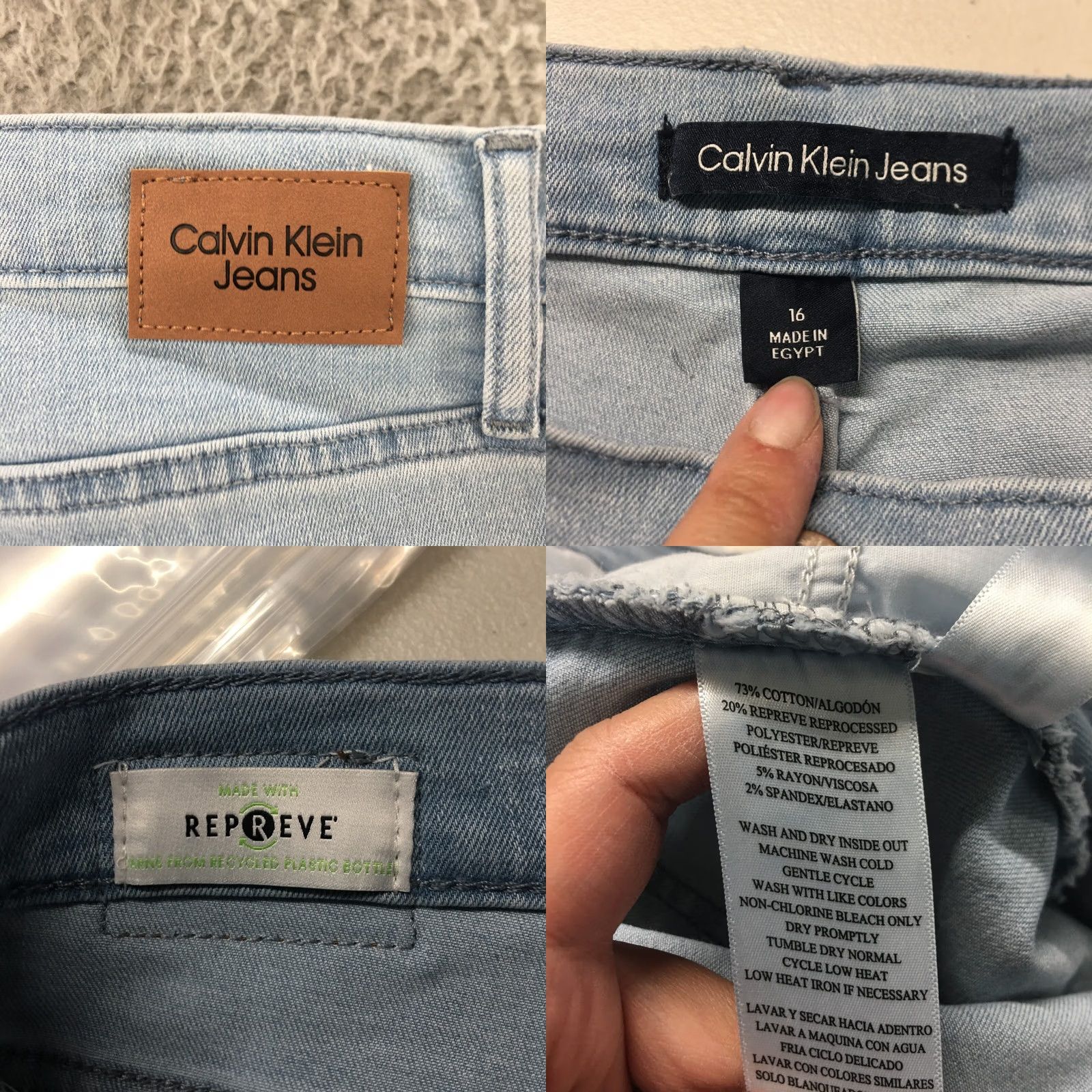 Calvin Klein Calvin Klein Jeans Skinny Jeans Womens 16 Blue Denim Mid Rise Zip Fly Size 38" / US 16 / IT 52 - 9 Thumbnail