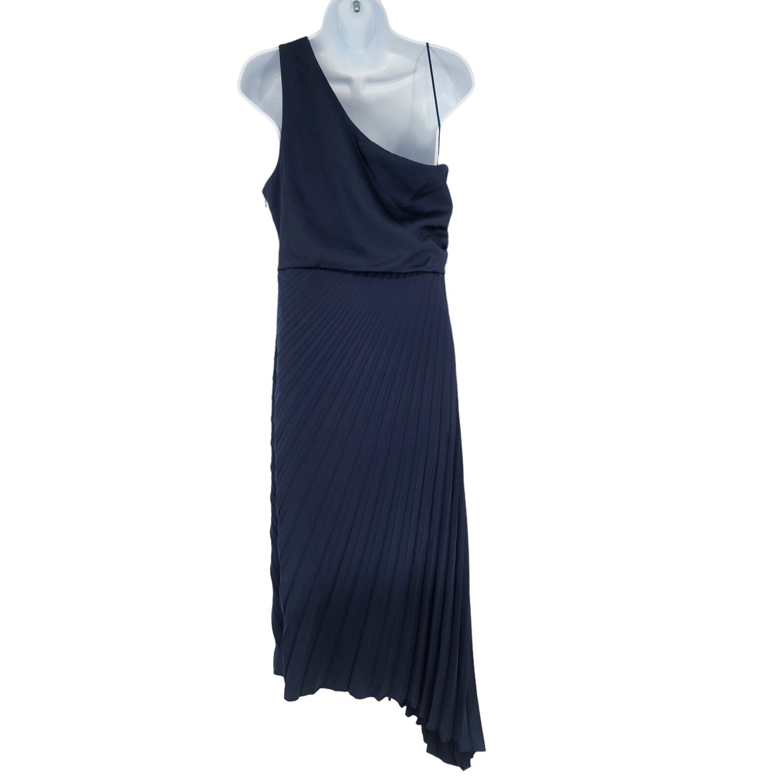 Sam Edelman Sam Edelman Navy Blue Pleated One Shoulder Dress Size 6 Size M / US 6-8 / IT 42-44 - 2 Thumbnail