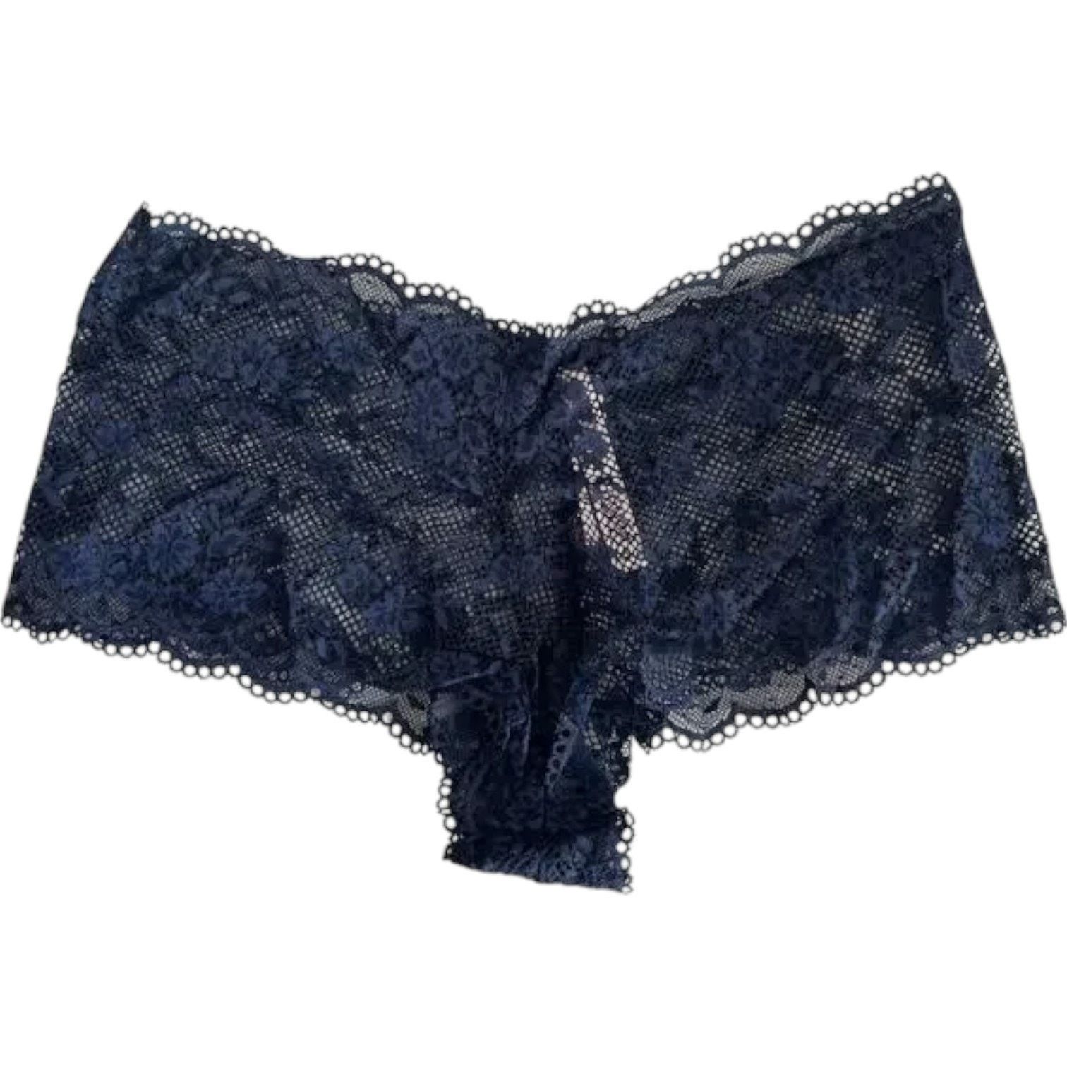 Victoria's Secret VICTORIA'S SECRET Navy Freedom Fit Lace Shortie Panty, M Size ONE SIZE - 4 Thumbnail