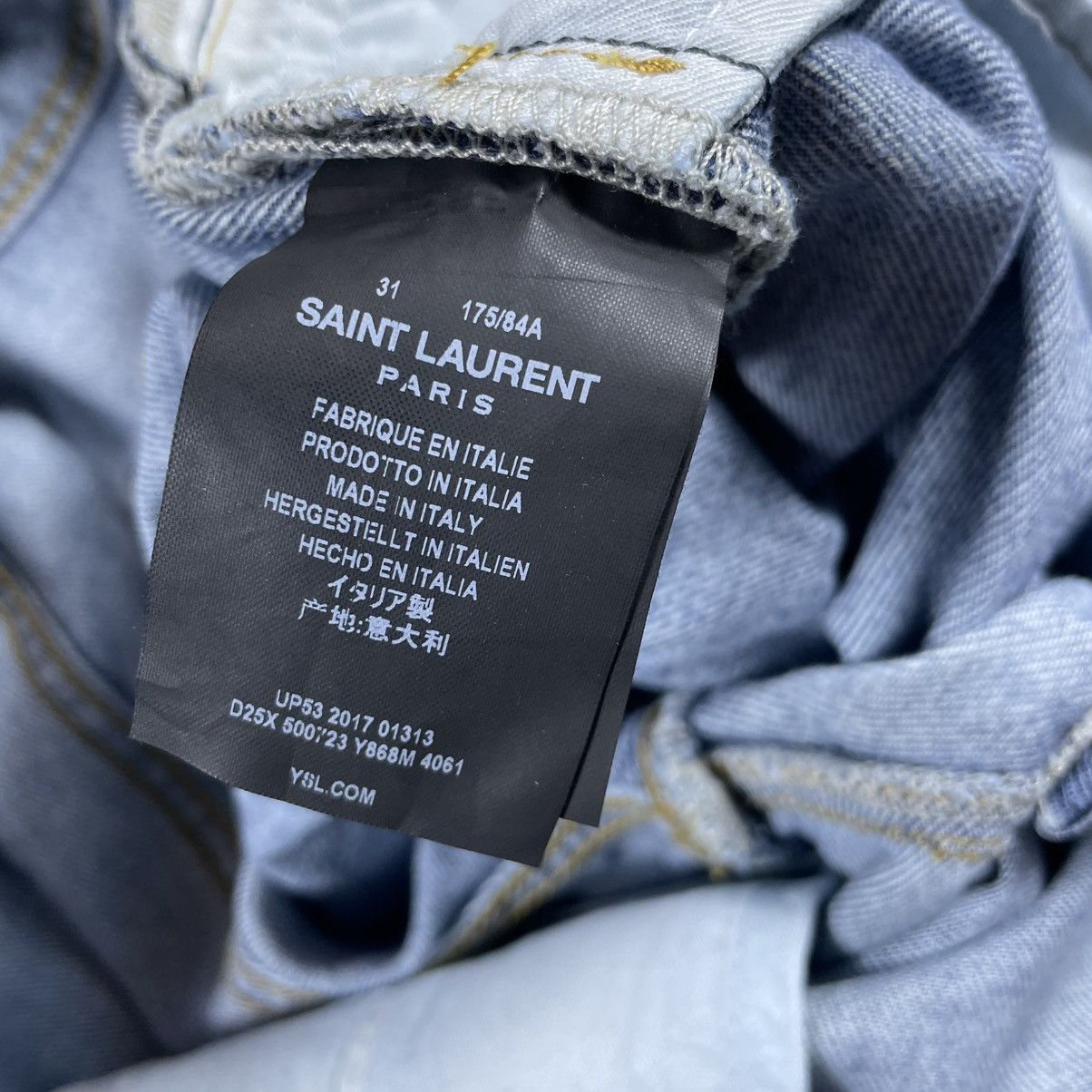 Saint Laurent Paris SAINT LAURENT PARIS AW17 D14 RIPPED DENIM PANTS Size US 31 - 10 Thumbnail