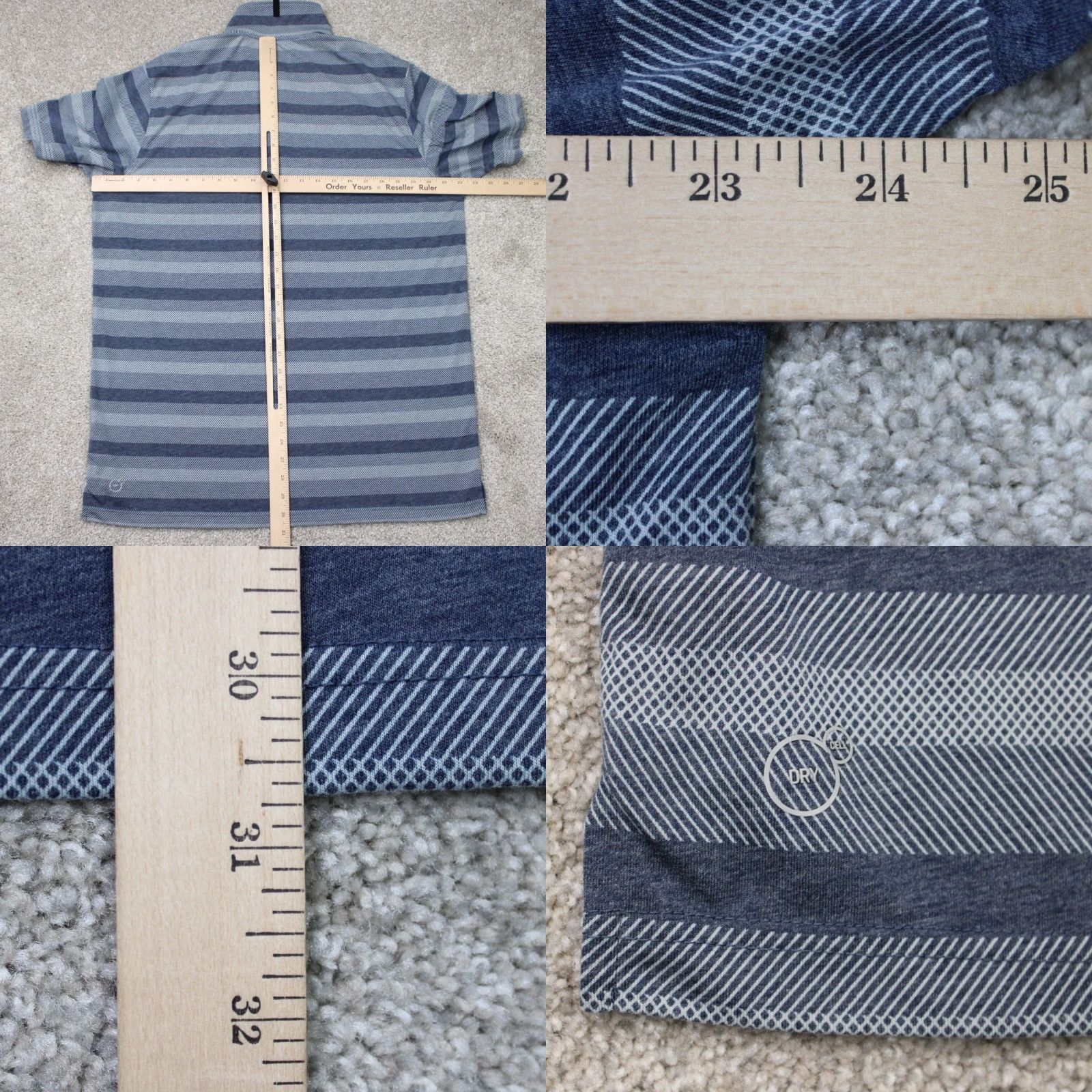 Puma PUMA Polo Shirt Mens Large Blue Striped Short Sleeve Polo Shirt Size US L / EU 52-54 / 3 - 9 Thumbnail