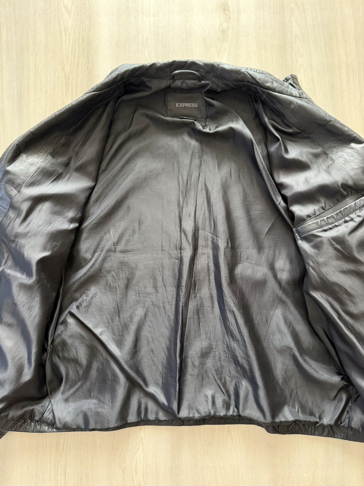 Express Vintage 90s Express Leather Jacket Sz L Racer Moto Trucker Size US L / EU 52-54 / 3 - 9 Thumbnail