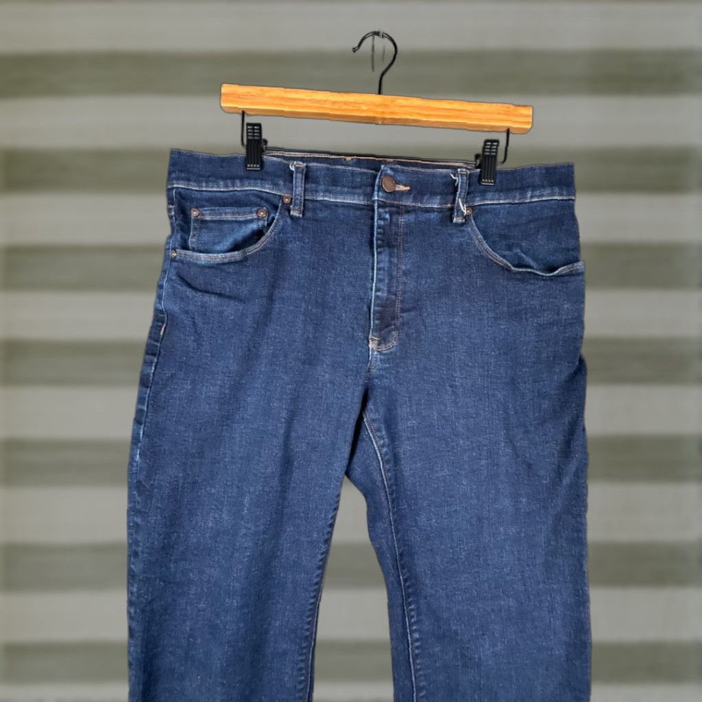 Mott and Bow Jeans Mens 36x30 Blue Denim Straight Leg Dark Wash Regular Fit
