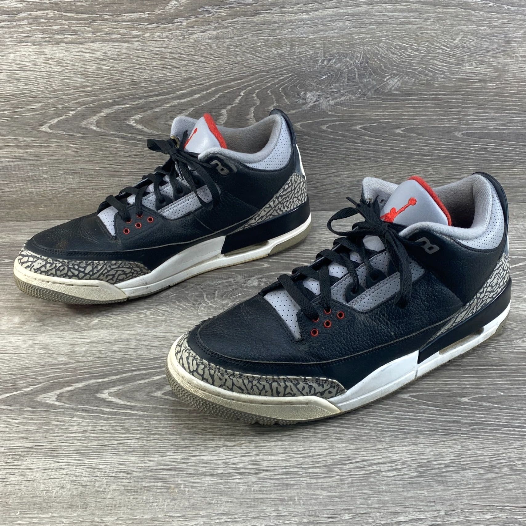 Nike Nike Air Jordan 3 Retro OG Black Cement 2017 Mens 13 854262-001 Black Red White Nike Air Jordan Sneaker Basketball Casual Retro Shoes Size US 12 / EU 45 - 6 Thumbnail