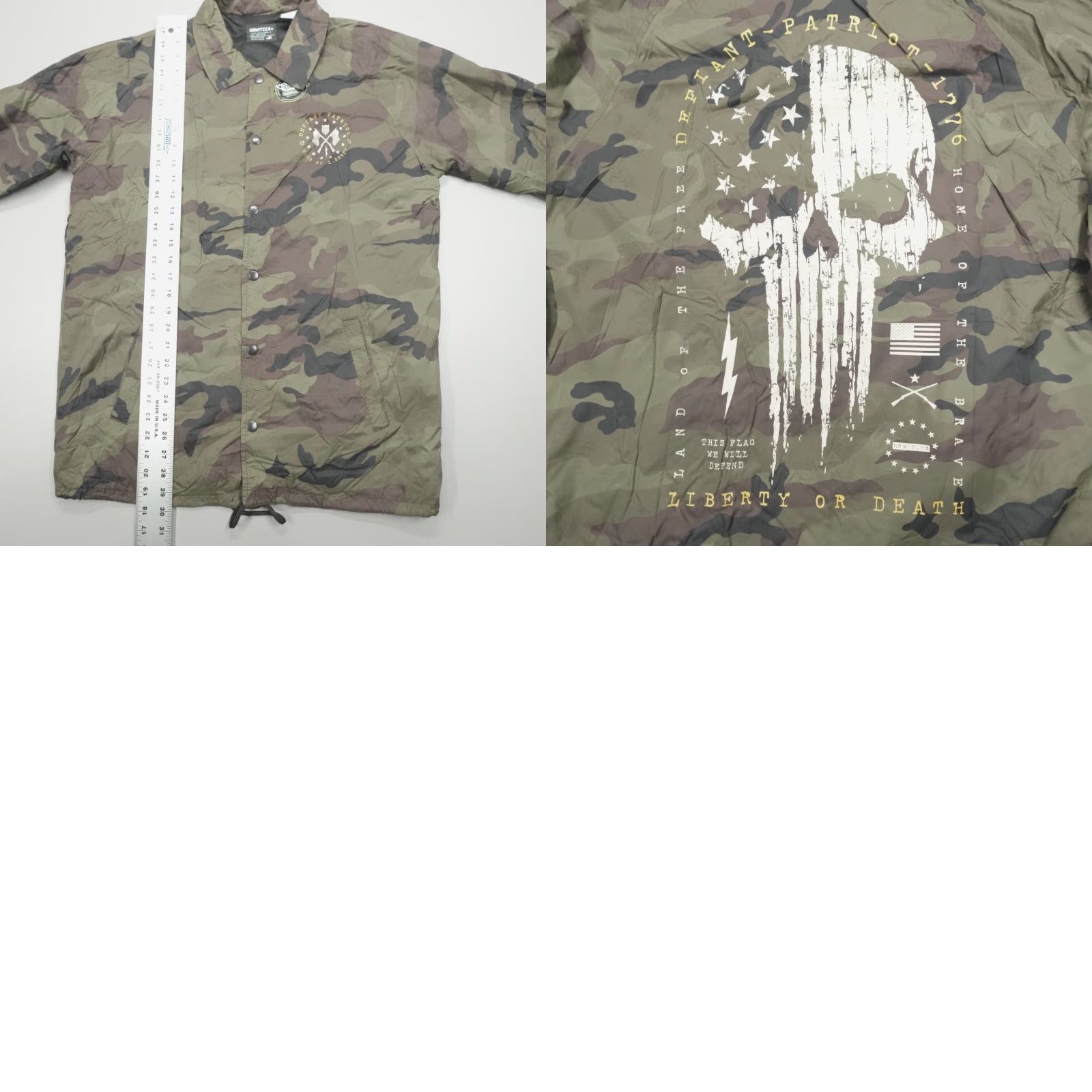 Vintage Howitzer Defiant Patriot Skull Camo Coach Jacket Men’s L Army Softshell Size US L / EU 52-54 / 3 - 8 Thumbnail