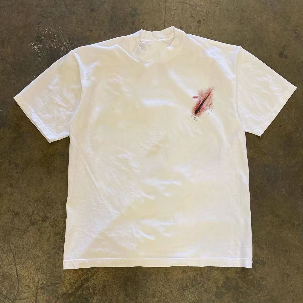 Vintage White washed hip-hop retro print T-shirt Size US M / EU 48-50 / 2 - 2 Thumbnail