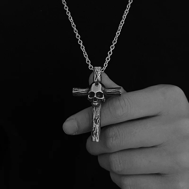 Jewelry Cross With Skull Pendant Necklace 2025 Size ONE SIZE - 1 Thumbnail