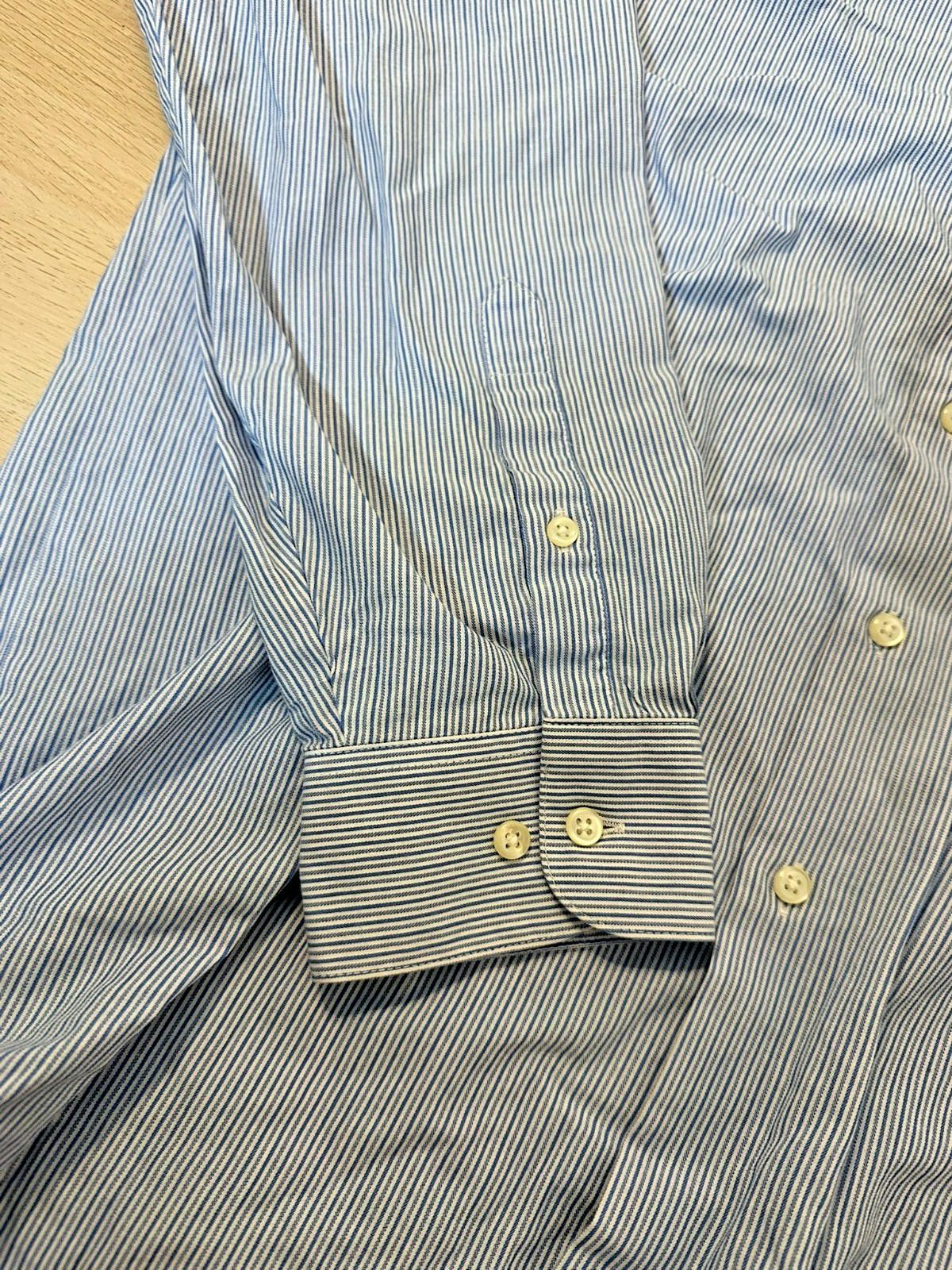 Van Heusen Van Heusen Men's Slim Fit Blue-White Stripe Dress Shirt L Size 44R - 9 Thumbnail