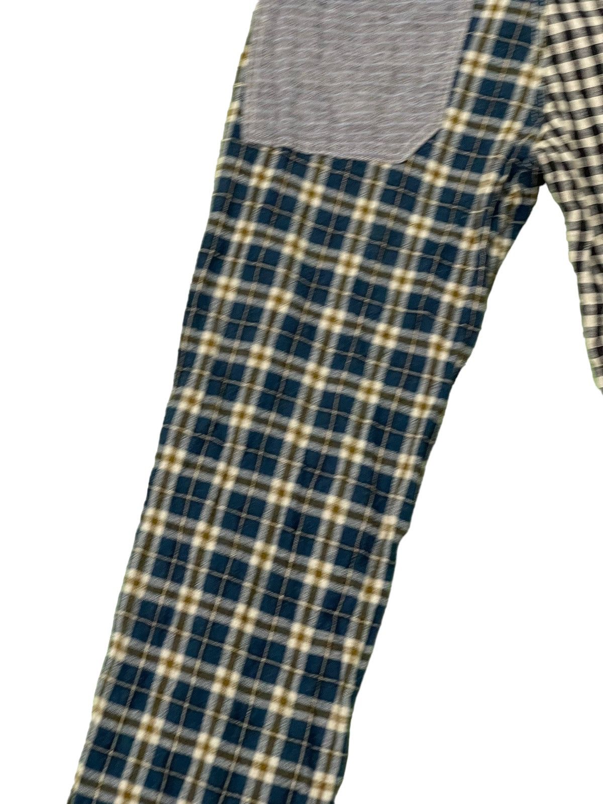 Japanese Brand Linen Check Pant Cube Sugar Straight 7🟦0 Size US 31 - 4 Thumbnail