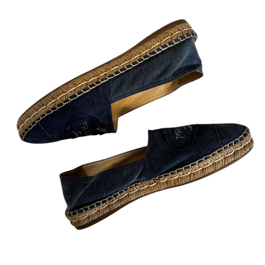 Prada Prada Logo Blue Denim Espadrilles Size 37 Designer Authentic Size US 6.5 / IT 36.5 - 9 Thumbnail