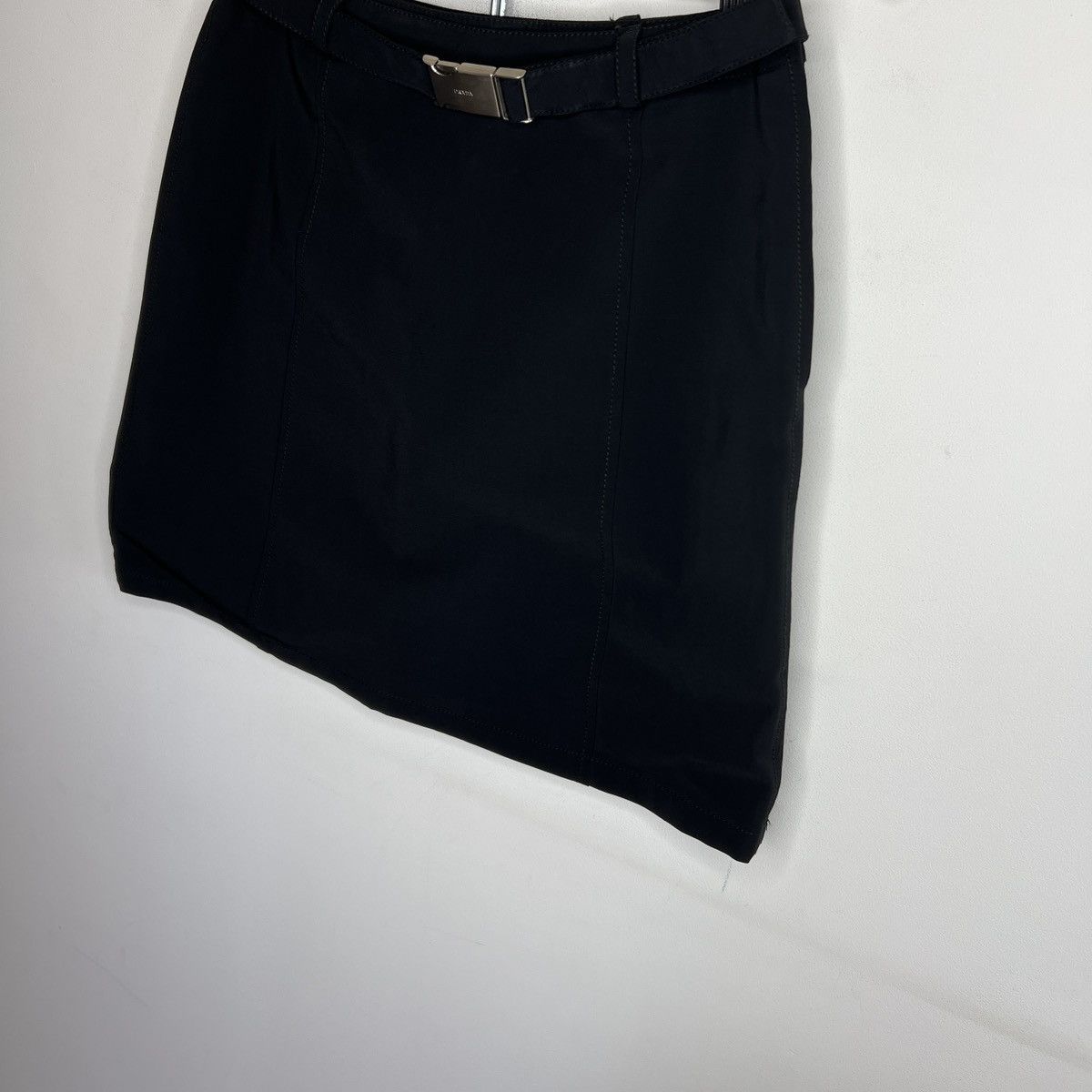 Prada Prada Black Nylon Belted Archive Mini Skirt Size 28" / US 6 / IT 42 - 2 Thumbnail