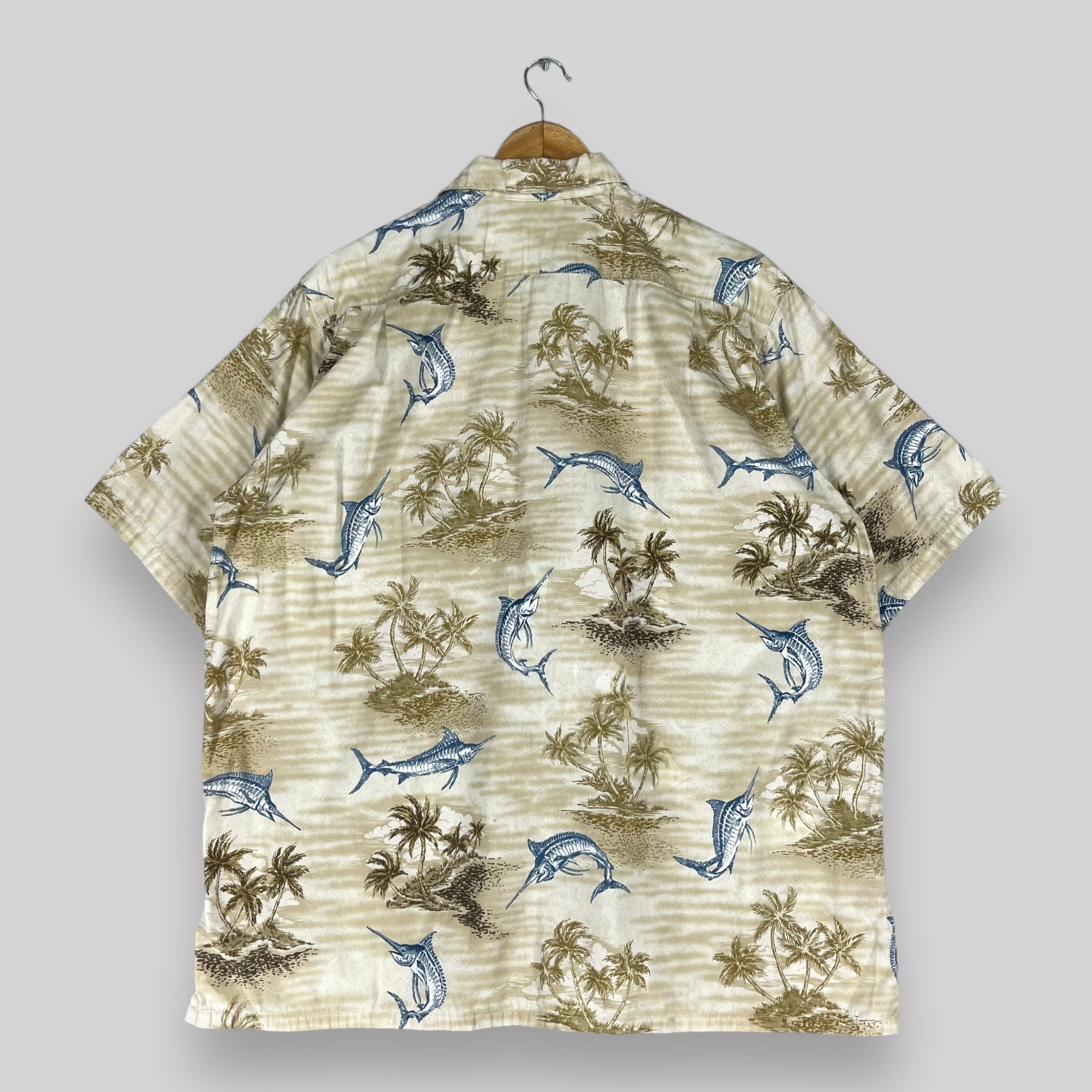 Japanese Brand × Vintage Vintage Hawaiian Aloha Tropical Marlin Fish Printed Shirt Size US L / EU 52-54 / 3 - 8 Thumbnail