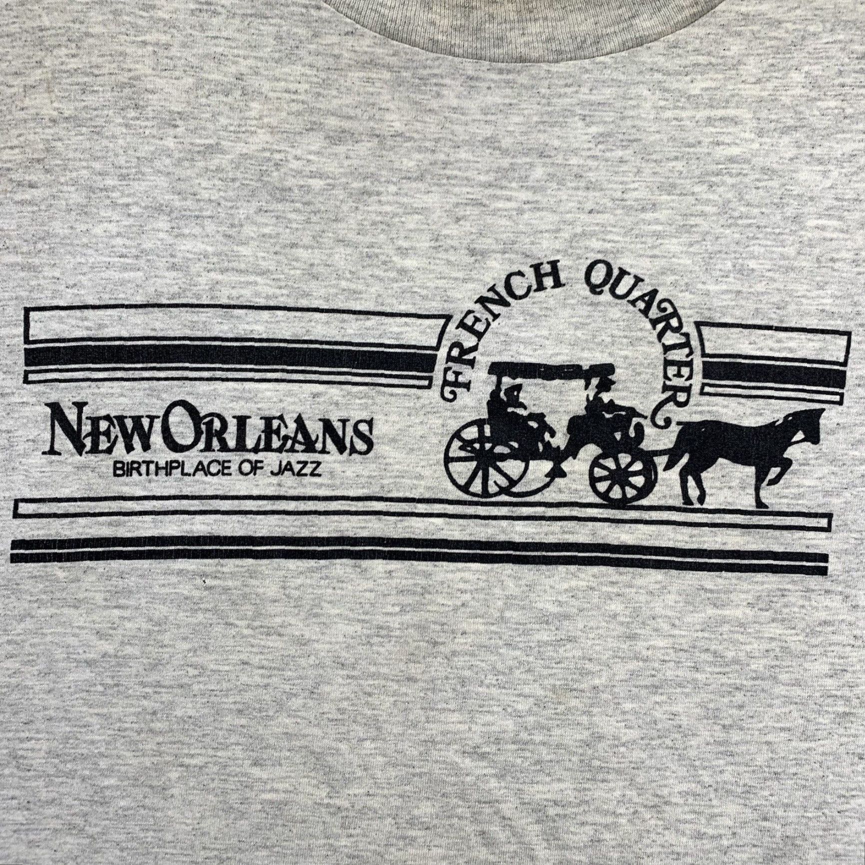 Vintage Vintage 90s Cotton T-Shirt Men’s Large Gray New Orleans Jazz French Quarter NOLA Single Stitch Hipster Size US L / EU 52-54 / 3 - 2 Thumbnail
