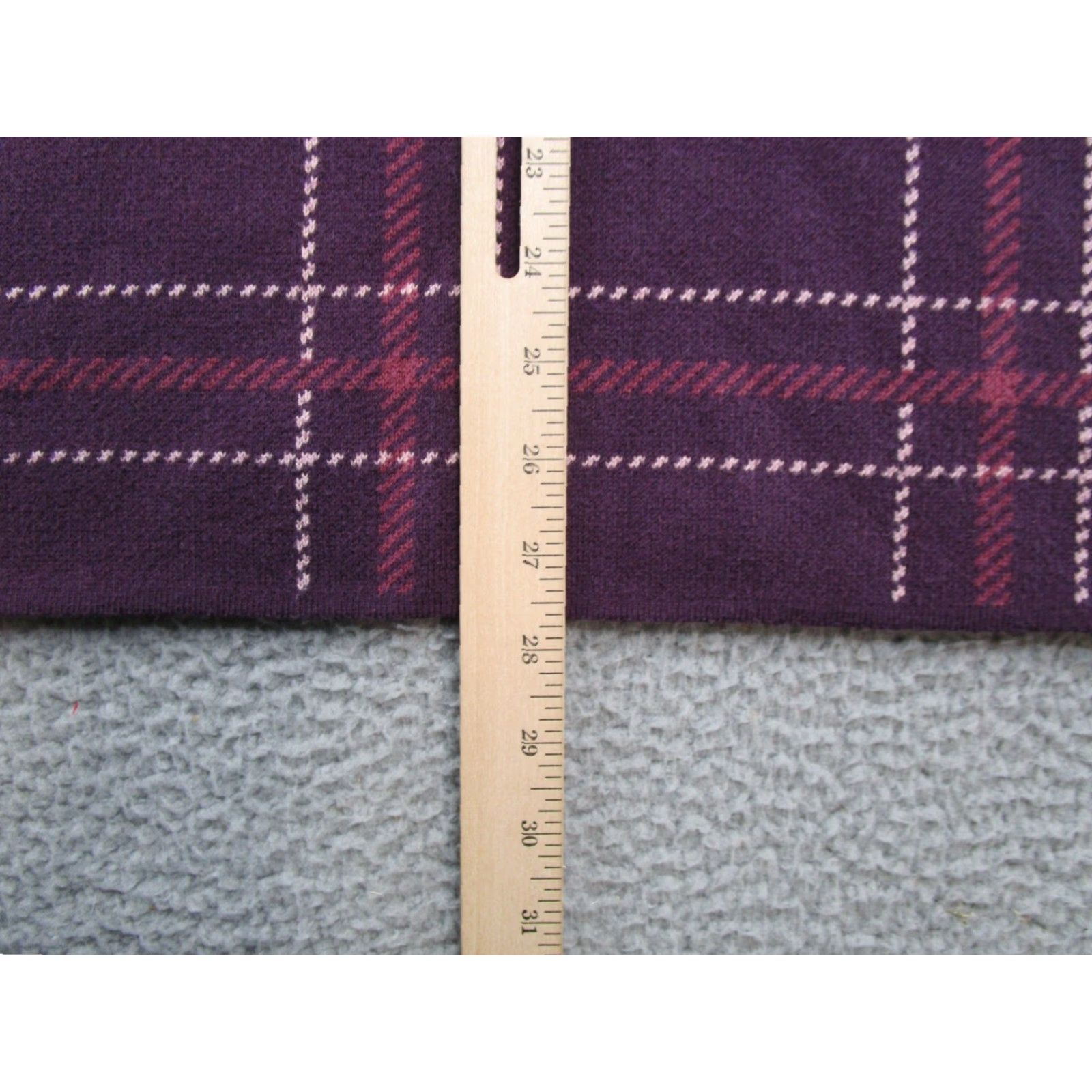 Lands' End Lands' End Purple Plaid Mock Neck Stretch Cotton Blend Sweater Plus Size 2X Women Pullover Size XXL / US 16-18 / IT 52-54 - 6 Thumbnail