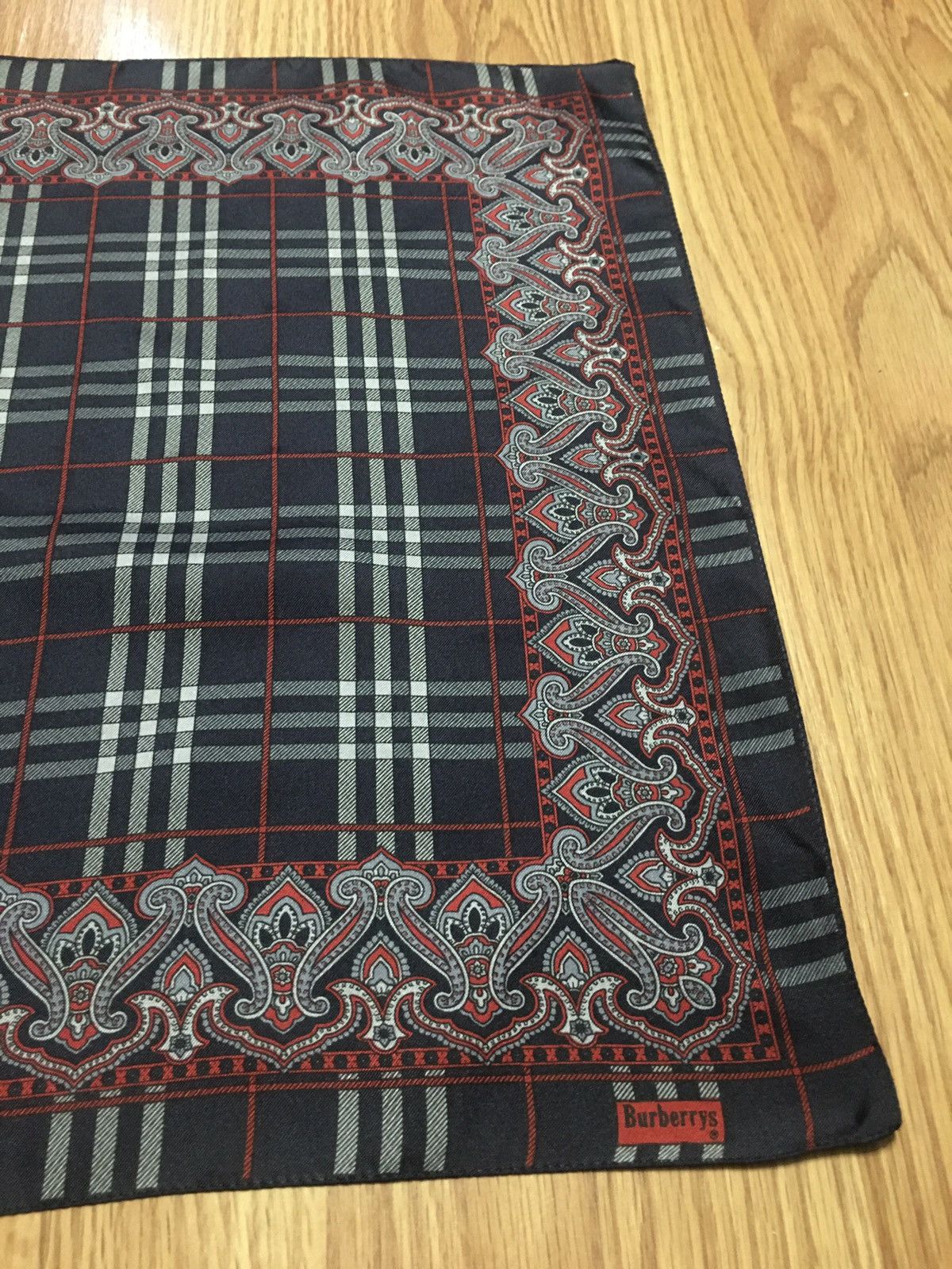 Burberry Burberry’s Vintage Blue Check Tartan Square Silk Scarf Size ONE SIZE - 3 Thumbnail