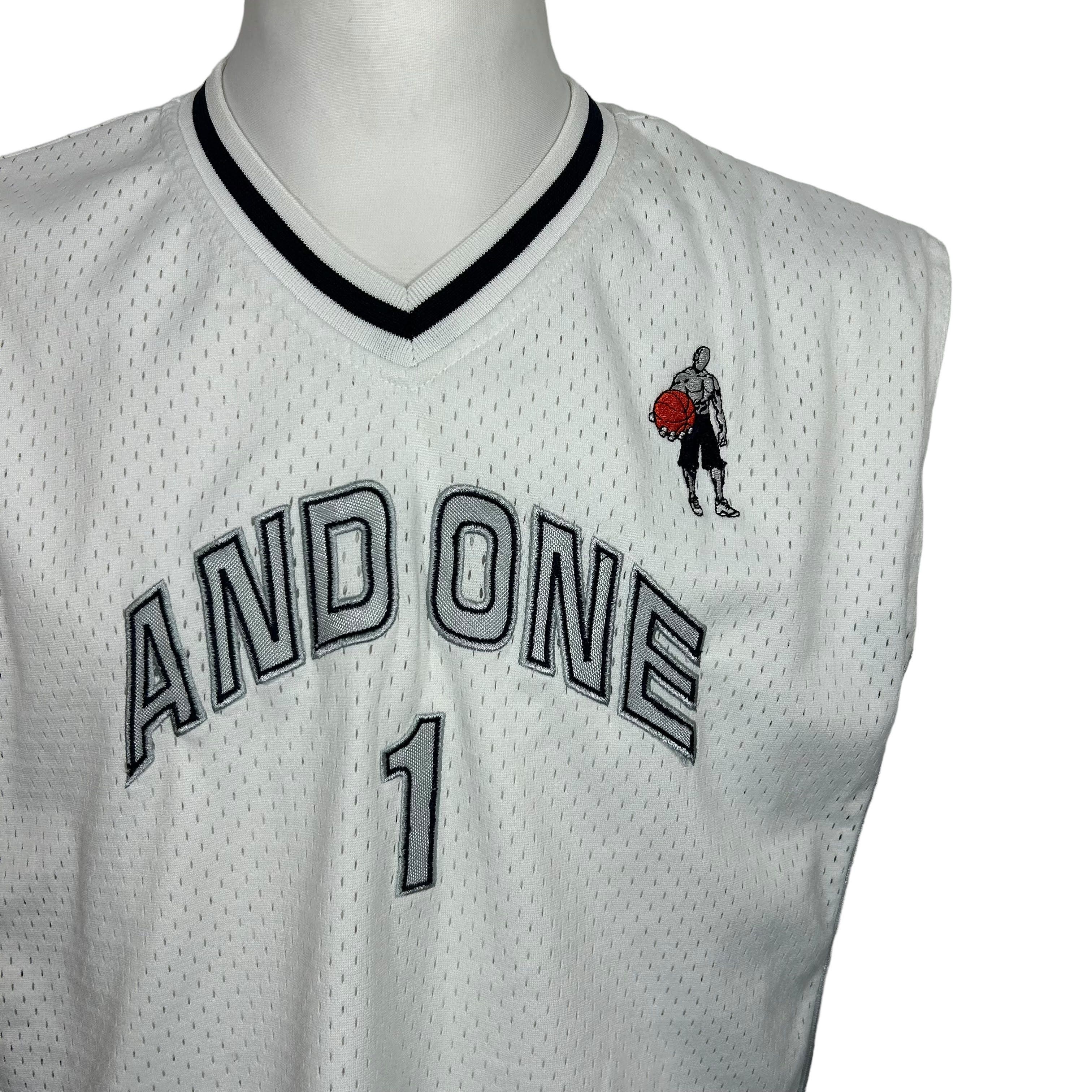 Vintage And1 And One White Polyester Mesh Basketball Jersey Youth XL Size US M / EU 48-50 / 2 - 3 Thumbnail